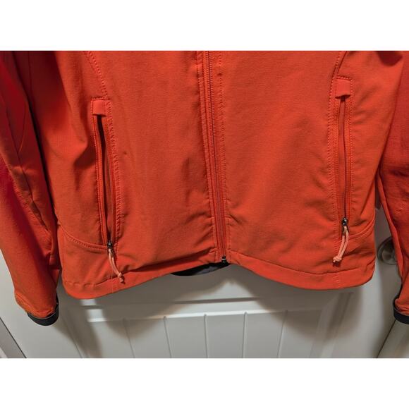 The North Face Womens S Neon Orange Softshell Jacket Full Zip Mock Neck Casual - Picture 5 of 11